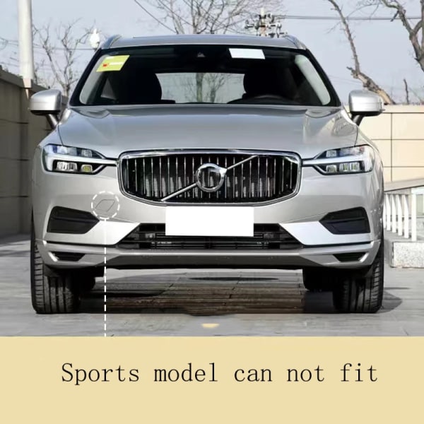 Dragkrok av främre och bakre stötfångarhandduk höger, bilaffärer, Volvo XC60, 2018, 2019, 39846812, 31455179, 31449210, 39849034 Silver Front