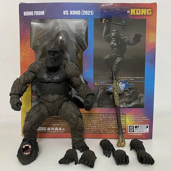 SHM Kong From Godzilla Vs Kong 2021 Film PVC Action Figur Kaiju Monsterverse Dinosaur Model Samlarobjekt Action Leksaker Presenter C No box