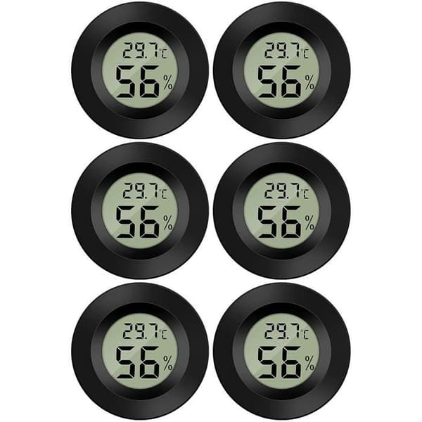 6 st Mini Digital LCD Termometer Hygrometer Temperatur Luftfuktighet Termometer Portabel Termo Hygrometer Indikator black