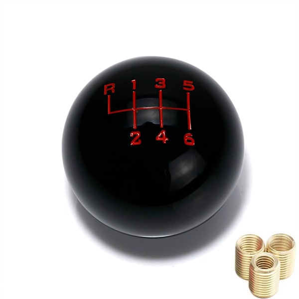 Universal 6-växlad rund växelspaksknopp Växelspak Head-6-växlad svart 6 speed black