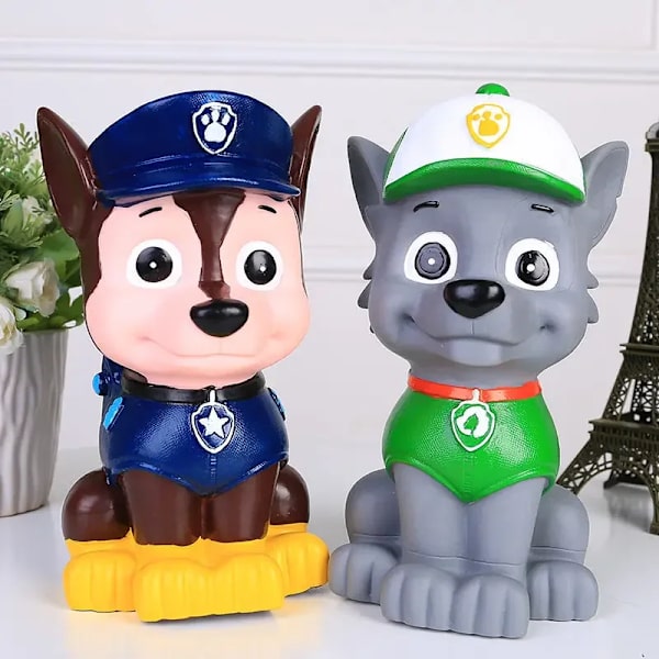 Paw Patrol Chase Skye Liten Spargris Söt Mynt Penningboxar Förvaring Barn Leksaker Pojkar Flickor Sparkartong Heminredning Barn Presenter Skye