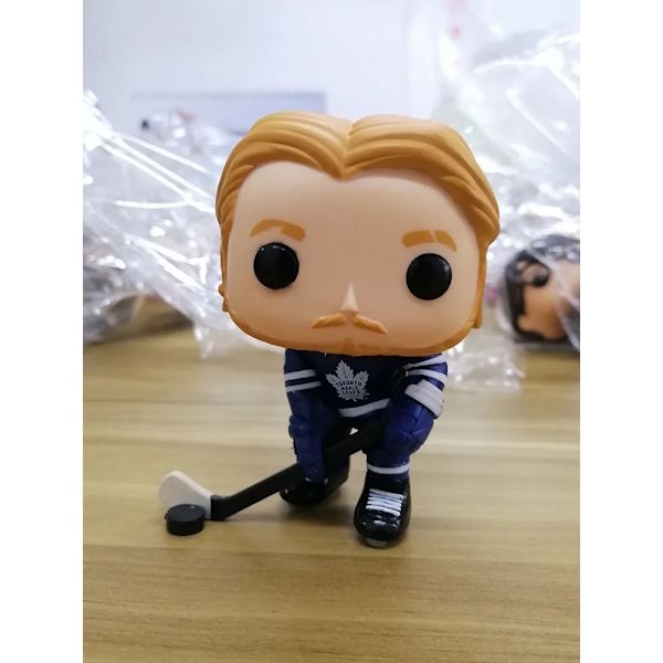 Äkta FUNKEPOP Actionfigur Idrottare Hockey Basebollspelare Puckster Modellsamling Onarments Bord Bildekoration Gold