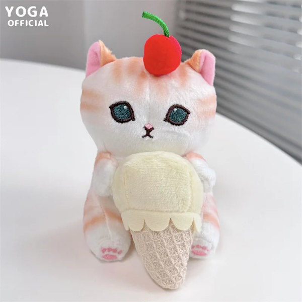 Kawaii Mofusand Anime Hobby Tempura Fried Räkor Haj Katt Tecknad Söt plysch docka hängsmycke väska hänge present till flickvän S4