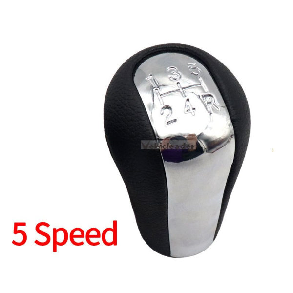 5/6-växlad MT bilväxelspak PU-läder för Toyota Corolla Verso RAV4 Yaris AYGO Växelspaksspak Stick-5-växlad Silver 5 Speed Silver