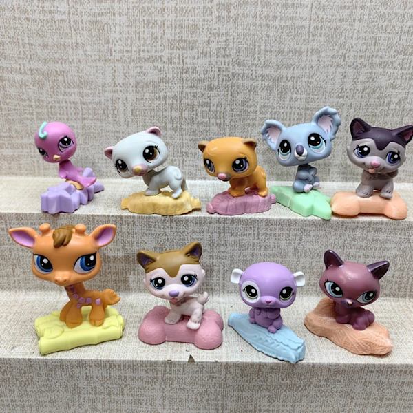 Original 5cm Söta leksaker Lila Fågel Skaka på huvudet Blå koala Härlig Djuraffär figur lpstoy minsta docka present tjej leksak 6
