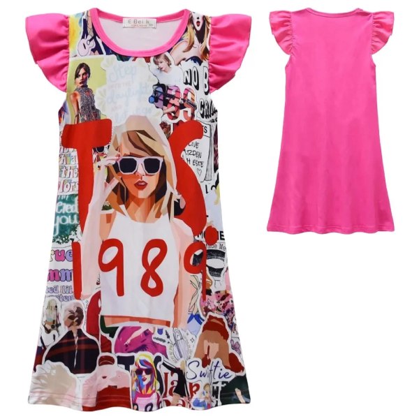 Taylors The Swifts The Ears Tour Flickor Klänningar Kläder Flickor Kortärmad Pyjamas Klänning Barn Nattlinne Sovkläder Födelsedagspresenter Taylors Swifts 1 110