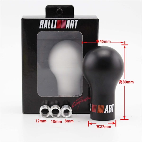 RALLIART 5/6 Speed Resin Växelspaksknopp Racing Shifter Spak Head för Mitsubishi etc.-Svart Black