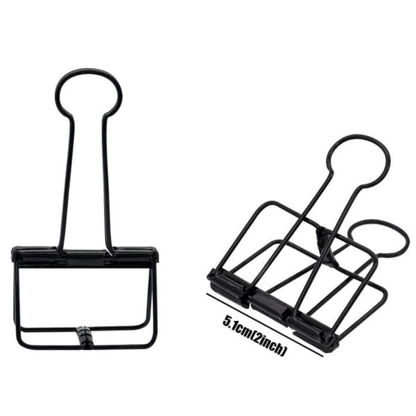 Tomme Ekstra Brede Binderclips, Sorte Clips til Kontorartikler (15 Styk)