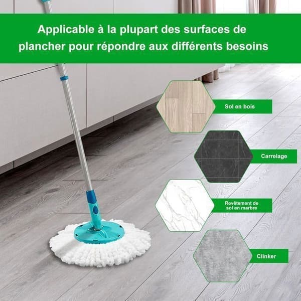Erstatningsmopphode, kompatibelt med Leifheit Clean Twist Mopp, erstatningsmopphode for moppesett
