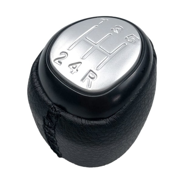 5/6-växlad växelspaksknopp Läder Damask Boot Cover Case Spak Shifter För SAAB 93 9-3 SS 2003-2012 Bilstylingtillbehör-5 Speed Silver 5 Speed Silver