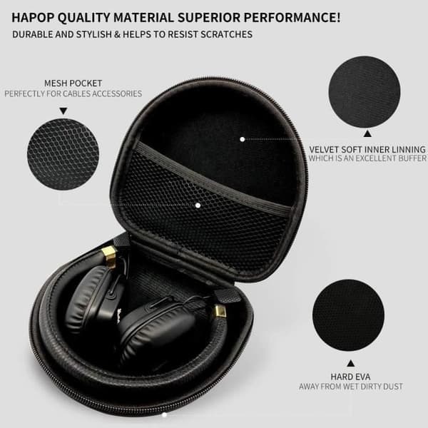 (Sort) Hårdt opbevaringsetui til Marshall Major I/Major II/Mid Bluetooth On-Ear Headset Bærbare hovedtelefoner Black