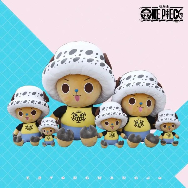 Original Full storlek Anime One Piece Plyschfigur Kawaii Luffy Chopper Plyschdocka Mjuk fylld leksak barn Födelsedagspresent Julklapp 12cm pendant glass