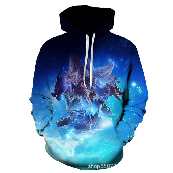 Godzilla Cosplay Hoodies Anime King of The Monsters Harajuku 3D print Mode Män Dam Sweatshirt Barnens Halloween kostymer 14 100cm