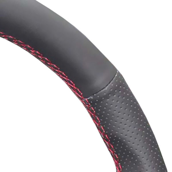 (Röd tråd - Hål)Yuji-Hong svart läder bilrattkåpor Case för Toyota Prado 2004-2006 Land Cruiser 2006 LC120 Carbon-fiver Läder Red thread - Holes