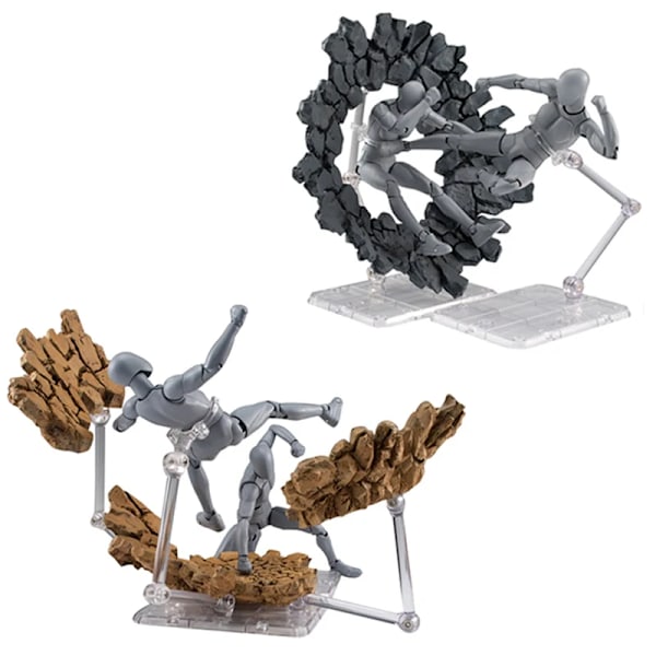 Marksprickor Explosion Plattform Impact Effekt Modell Action Figur One Piece Ace Fire Scener Leksaker Specialeffekt Stativ Basleksak NO 3