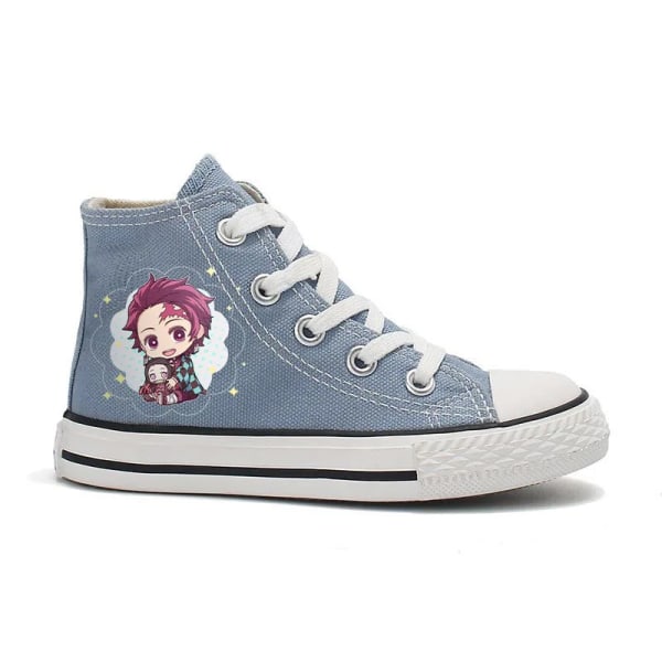 Demon Slayer Tecknad Anime Sneakers Kimetsu No Yaiba Tanjirou Nezuko Zenitsu Cosplay Casual High Top Sko Barn Födelsedagspresent 2 25