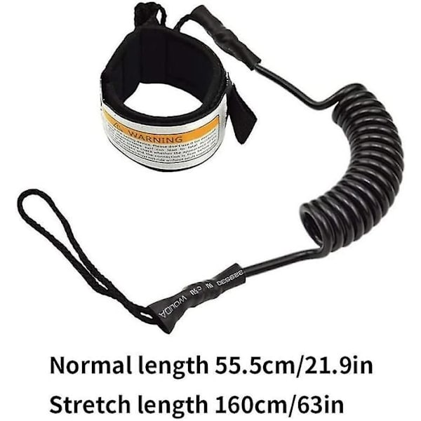 Surfbræt Leash, Surf Leg Rope, Coiled Paddleboard Rope, Blød Elastisk Surf Leash til Surfbræt