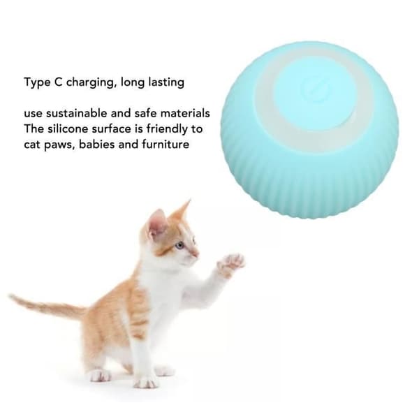 VGEBY Smart Kattelegetøj, USB Genopladelig Interaktiv Bold Legetøj til Katte, 2 Tilstande, Bidefast