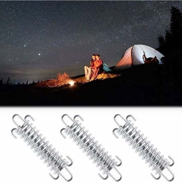 4-delt skyggesejlsfjedre, stålstrammere til camping og telte PZCC
