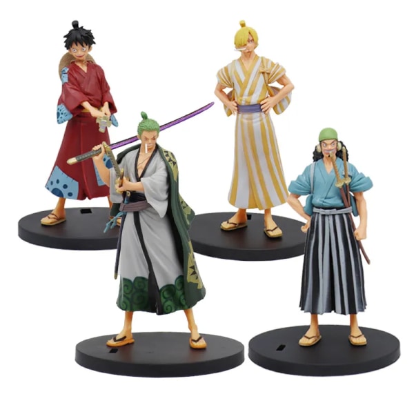 Bandai One Piece Luffy Zoro Sanji Gear 5 Actionfigur Nika-staty Animefigur Pvc-modell Docksamling Leksakspresent Barn Usopp