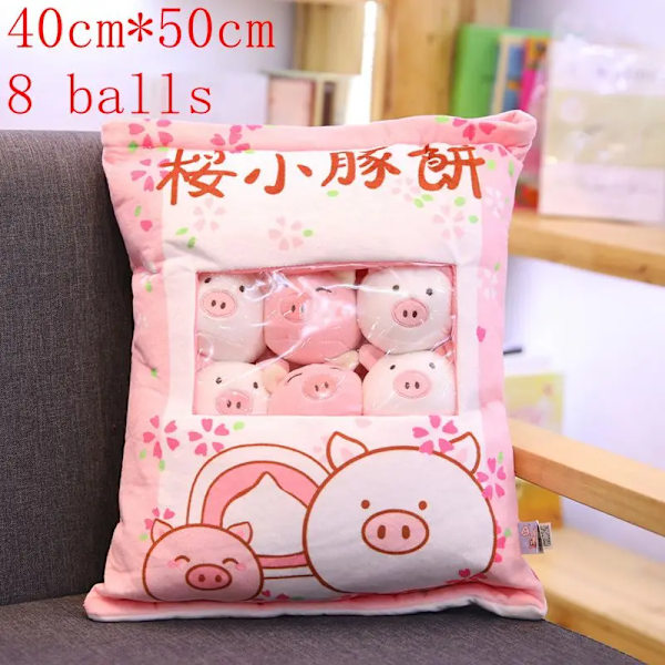 En plyschpåse Pudding Leksaker Cookie Balls Japansk animation Sumikko Gurashi Sakura Bunny Frukter Avokado Banan Godispåse Present style-28-pig