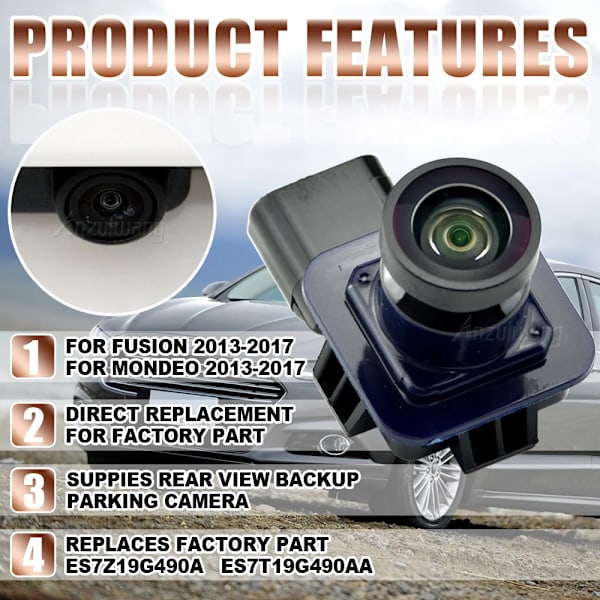 ES7Z-19G490-A Backkamera för bil för Ford Mondeo 2013-2016 Fusion CC 2013-2016 ES7Z-19G490-B ES7Z-19G490-C