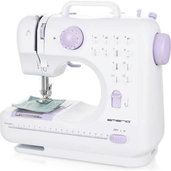 Symaskin - EMERIO - SEW-121820 - 12 programmer - Trådkutter - Forenklet tråder