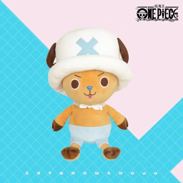 Original Full storlek Anime One Piece Plyschfigur Kawaii Luffy Chopper Plyschdocka Mjuk fylld leksak barn Födelsedagspresent Julklapp 12cm pendant glass