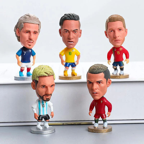 6,5 cm Fotbollsstjärna C.Ronaldo Figurmodell Bildekorationer PVC-samling Docka Fotbollsspelare Figurer Souvenirer Leksaker Presenter till fans Firmino20