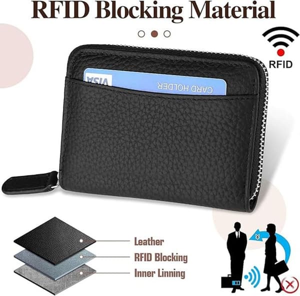 RFID-beskyttet læderkortholder til kvinder