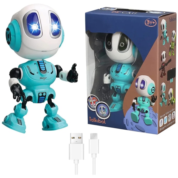 Smart Talking Robot Barnleksakshuvud Touchsensor Robot DIY USB elektrisk  leksak Elektronisk avtagbar docka Liten LED-ljuslegeringsrobot Blue 3236 |  Blue | Fyndiq