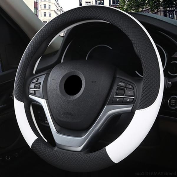 (vit)100% DERMAY Märke Läder Sportbil Cover Halkskydd för Audi A1 8X A2 A3 A4 A5 A6 Avant Biltillbehör white