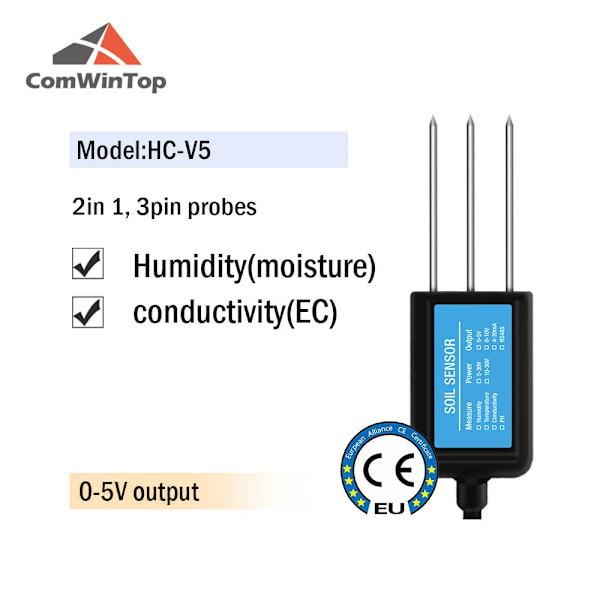 Mät jordfuktighet temperatur fuktighet EC PH NPK 4-20mA 0-5V RS485 Modbus jordgivare HC-V5