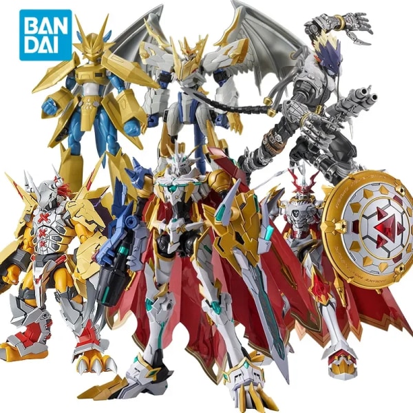 Bandai Original Anime Digimon Äventyr Krig Greymon Garurumon Dukemon Action Figur Leksaker Samlarmodell Presenter för barn J