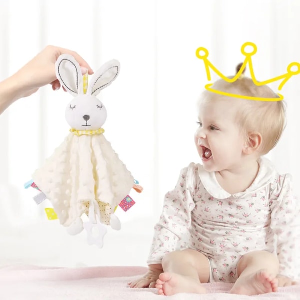 Baby Plysch stoppade leksaker Tecknad björnkanin Lugna blidka Handduk blidka docka till nyfödd Mjuk Tröstande haklapp Present Style 8