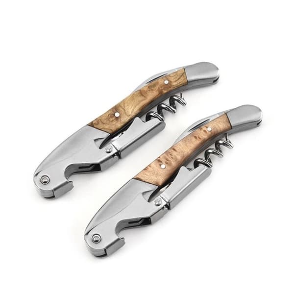 2-pack korkskruvar, kyparkniv allt-i-1, multifunktionell