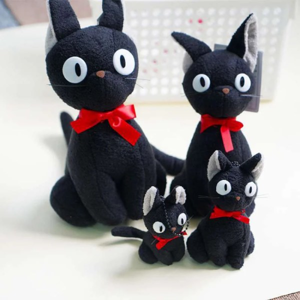 4 storlekar Jiji Cat Studio Ghibli Hayao Miyazaki Kiki'S Black Jiji Plysch Doll Toy Kawaii Black Cat Kiki Gosedjursleksak för barn 12cm