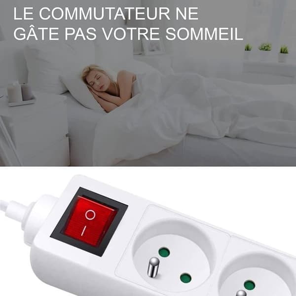 Grenuttag med strömbrytare, 3 meter elektriska grenuttag, barnsäkerhet 16A 230V (4 uttag (3 meter))