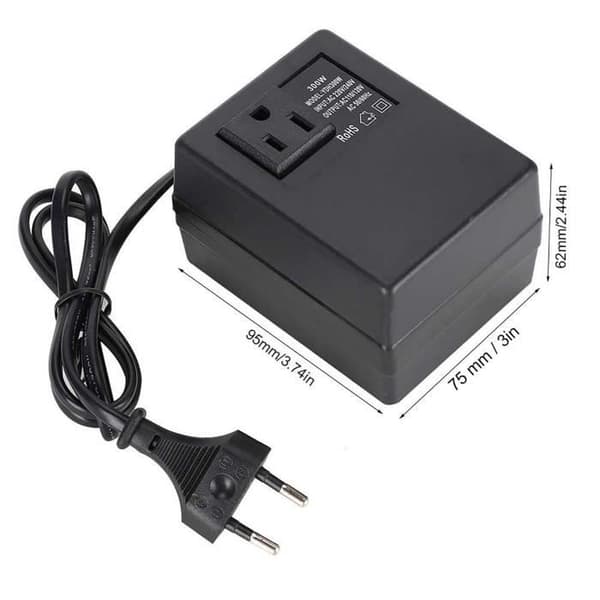 300W Spenningsomformer Strømtransformator AC 220V til 110V EU Pluggadapter