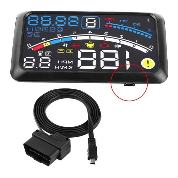 Universal HUD Car Head Up Display Hastighedsgrænse Advarsel MPH/KM/t Plug & Play-DBA