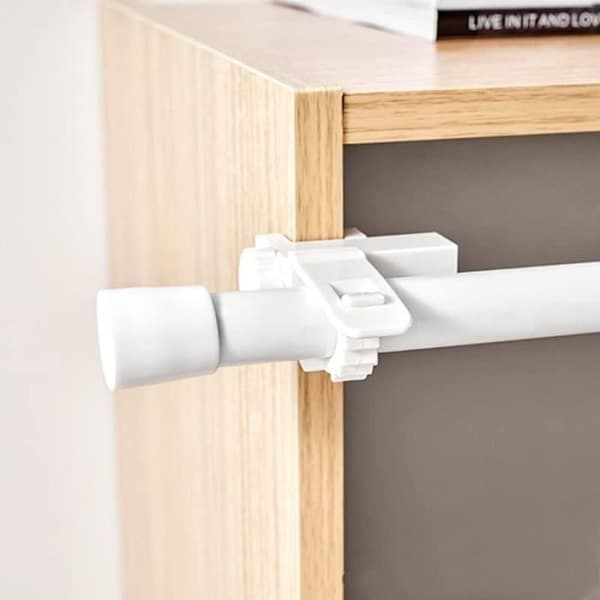 Gardinstangbrakett - 2 stk - Justerbar - Plast - Hvit