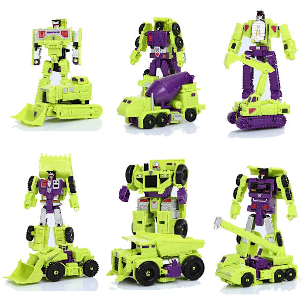 HZX 6In1 Devastator Haizhixing Transformation Leksaker Anime Action Figur KO G1 Robot Flygplan Engineering Fordonsmodell NO Box 6in1 Defensor