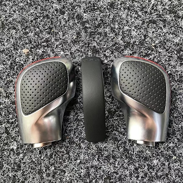 DSG Växelspaksknopp Krom Med Läder Växellåda Cover För VW Golf 6 7 R Passat B7 B8 CC R20 För Jetta MK6 GLI TIGUAN-Röd Cover Red Side Cover