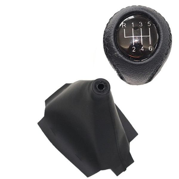 pu Läder växelspak för växelspak Gaitor Boot Cover för MAZDA 3 BK BL 2006 2007 2008 2009 2010 2011 2012-6 speed set svart 6 speed set black