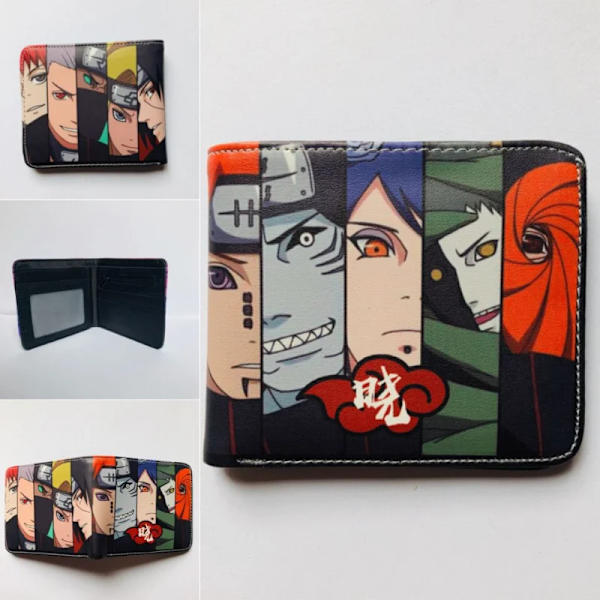Uzumaki Naruto Myntväska Anime Sasuke Kakashi Plånbok Tecknad Dam Bärbar Kort Väska Barnreseförvaringsväska Barnpresent Naruto-1