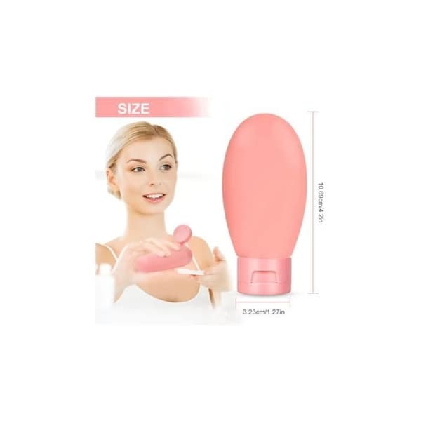 Silikon Reseflaskor, 3-pack 60ml Läcksäkra Reseflaskor, Resebehållare för Solskyddsolja, Schampo, Lotion, Duschgel