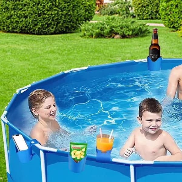 Poolmuggshållare för drycker, ingen stansning krävs, ölflaska, dryckeshållare, spillsäker