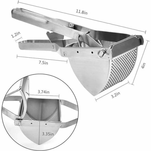 Potetmoser - Rustfritt stål - Profesjonell - Ergonomisk - Rustbestandig - 29 cm