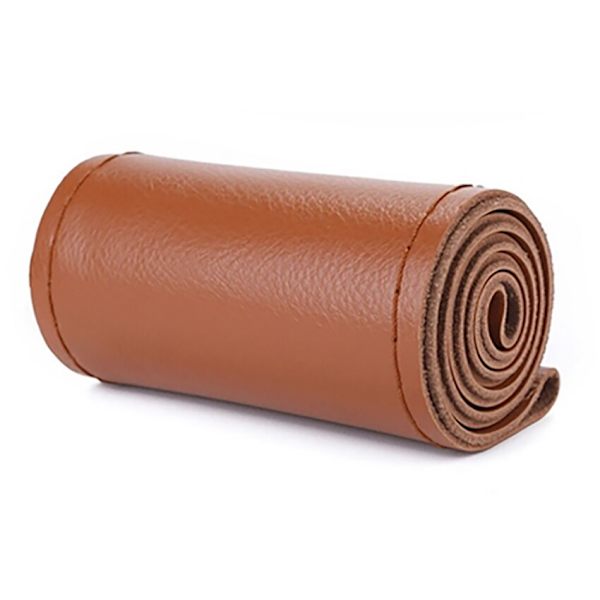 (brun tråd)Gör-det-själv 38cm Bilrattskydd Fläta på mjukt konstläder Bilskydd Bil med nål och tråd Biltillbehör brown thread