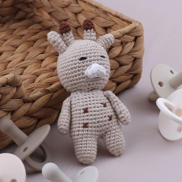 Nya virkade plyschkanindockor Baby kawaii Bunny Monkey fyllda leksaker Barn Sovdocka för flickor Pojkar Julklappsrumsinredning small elephant